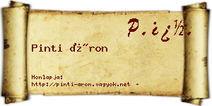 Pinti Áron névjegykártya